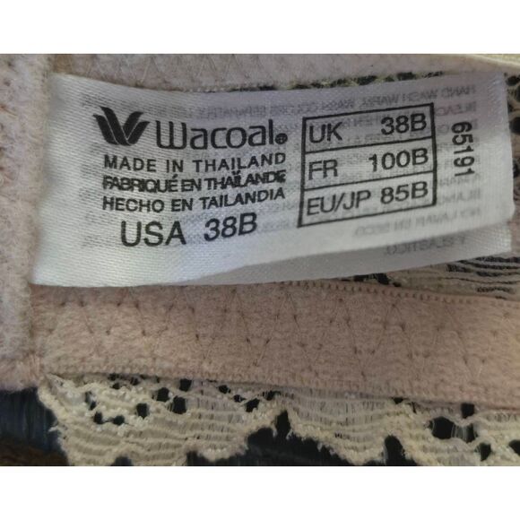 Wacoal Embrace Lace Underwire Bra Size 38B Nude Ivory - Picture 6 of 6
